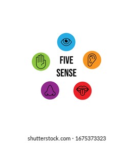 Five sense logo icon vector.