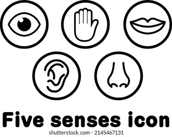 Five senses icon illustration set