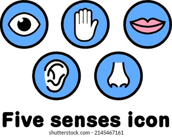 Five senses icon illustration set