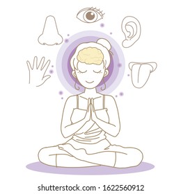 Five senses image - Yoga pose - Woman