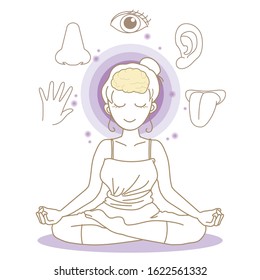 Five senses image - Yoga pose - Woman