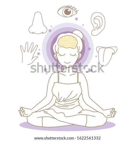 Five senses image - Yoga pose - Woman