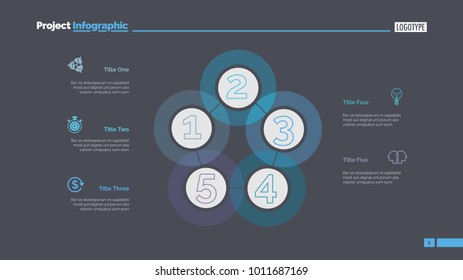 Five Sequences Diagram Slide Template Stock Vector (Royalty Free ...