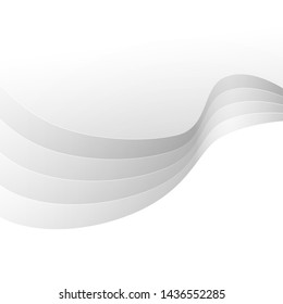 Five sheets of wavy paper . Vector illustration in paper cut. musical score. 