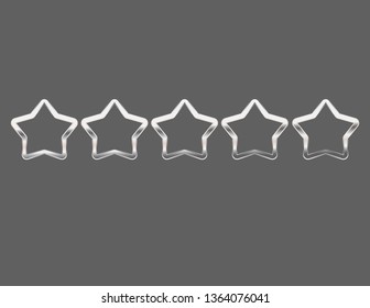 Five silver stars isolated