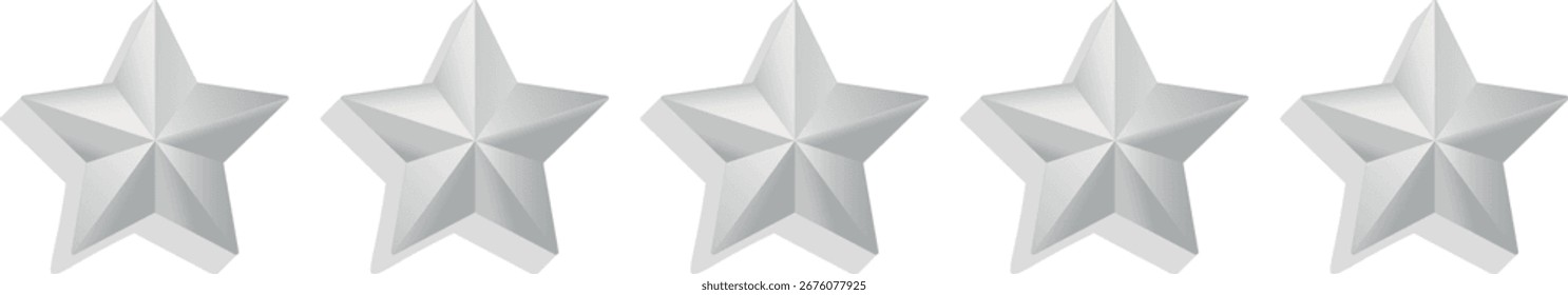 Cinco estrellas de plata sin fondo.
