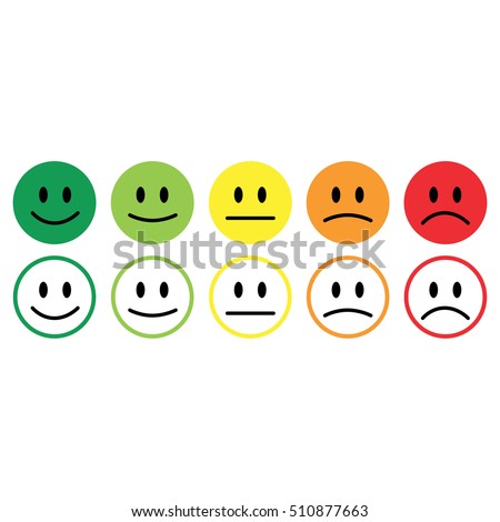 five smile icon emotions satisfaction rating feedback vector.