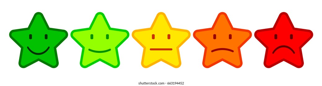 Five smilies star - stock vector