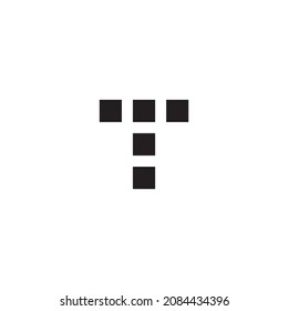 five squares letter T simple symbol logo vector