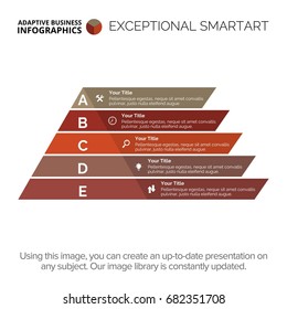 Five Stages Pyramid Diagram Template
