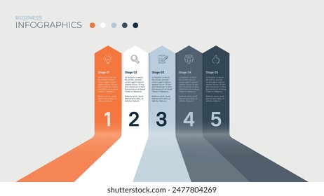 Five stages. Vector infographics template