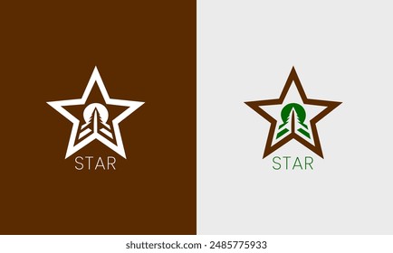 Five star, 5 star flower, five star bird, fly sky company modern unique logo concept sample idea 