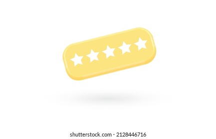 Five star badge isolated on white background, Service rating award