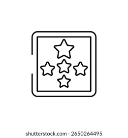 Diseño de icono de Tablero de cinco estrellas con fondo blanco