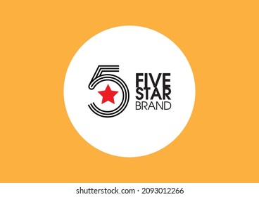 Diseño de logotipo de marca de cinco estrellas