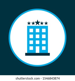 Five star building icon colored symbol. Premium quality isolated hotel  element in trendy style.