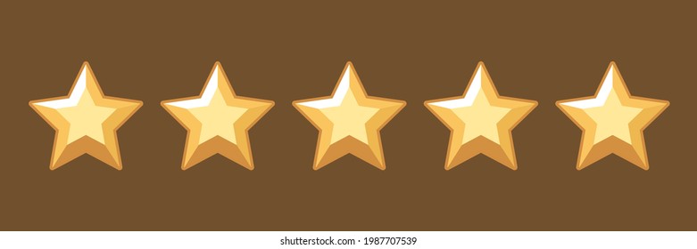 five star cartoon rating vector