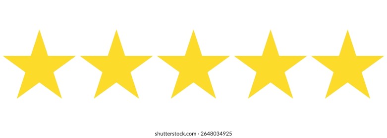Five star customer feedback concept, rating, high quality, rating star icon, five star symbol, vector illustration