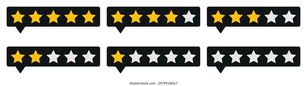 Five star customer product rating review flat icon for apps and websites.