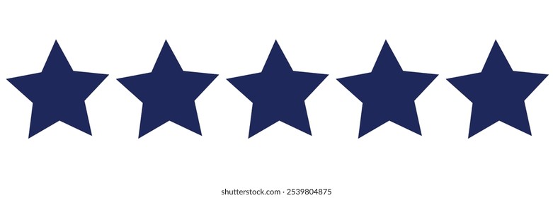 ícone de avaliação de produto de cinco estrelas. comentário azul 5 estrelas para site, aplicativo, design de interface do usuário.