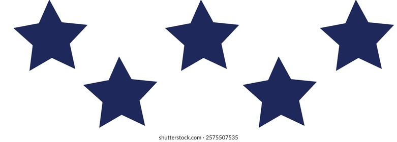 five star customer product review icon. blue 5 star rating feedback for website, app, ui design.