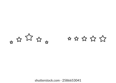 Five star customer product review icon set. Five star rating. Yellow 5 star flat icon for apps and websites. Quality, customer ratings, feedback.