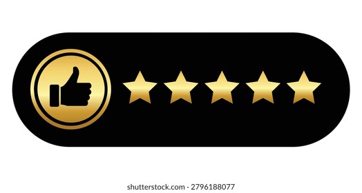 Five Star Customer Rating Badge Illustration Featuring Positive Feedback Quality Review Satisfaction Score Premium Service Evaluation and Reputation Management Concepts
