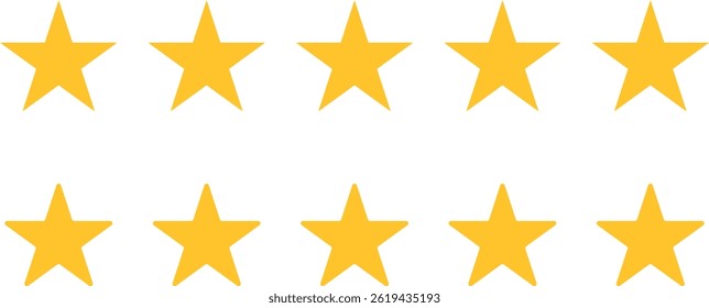 Five star customer review icon set. rating stars badges. customer product reviews icons. product feedback. Premium quality customers service
