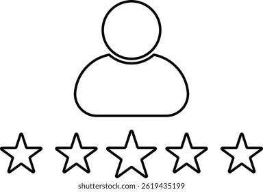Five star customer review icon set.  Premium quality customers service. rating stars badges. customer product reviews icons. product feedback 