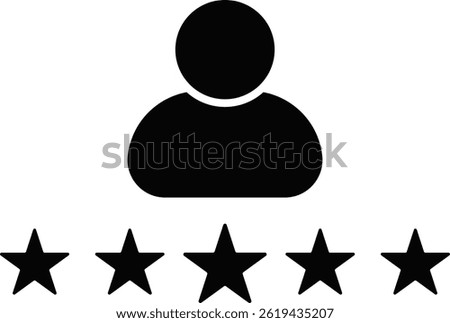 Five star customer review icon set. rating stars badges. customer product reviews icons. product feedback. Premium quality customers service
