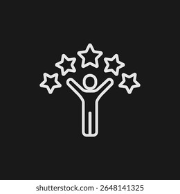 Five Star Customer Satisfaction and Excellent Review Icon for Quality Service and Top Performance
