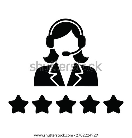 Five Star Customer Service and Excellent Support Operator Icon