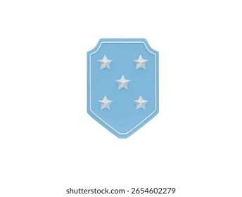  ícone de emblema de cinco estrelas renderização de ilustração 3d
