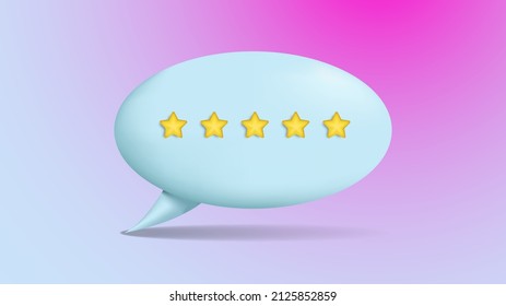 Five Star Feedback, Costumer Review Concept With God Or Bad Rating. Vector Illustration 3d Style.