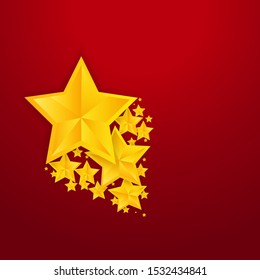 Five star golden rating, feedback creative vector illustration winning, for web and print decoration stars on silver background