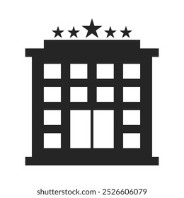 five star hotel building icon vector illustration