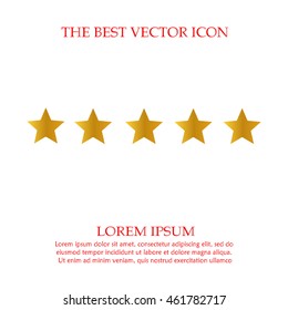 Five star hotel business concept vector icon eps 10. 5 star rate success restaurant business simple isolated sign symbol.