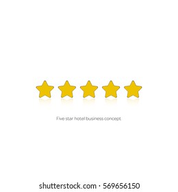 Five star hotel business concept. Vector icon