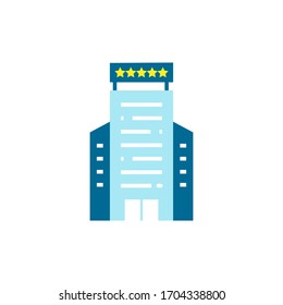 Diseño de elementos planos de hotel de cinco estrellas, Vector e Ilustración.