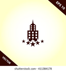 five star hotel flat icon. luxury building vector illustration
