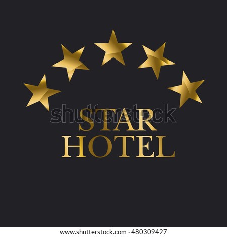 Five Star Hotel  Gold Icon Vector     480309427 