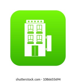 Five star hotel icon digital green for any design isolated on white vector illustration