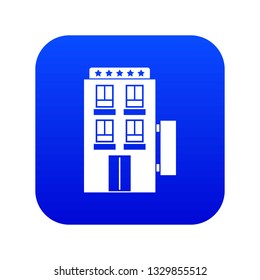 Five star hotel icon digital blue for any design isolated on white vector illustration