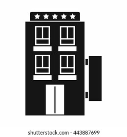 Five star hotel icon in simple style isolated on white background