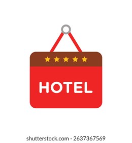 Five star hotel icon, five star hotel, hotel icon with five stars, vector illustration