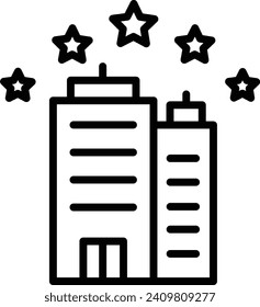 Five Star Hotel Outline vector illustration icon