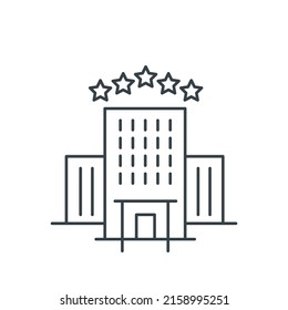 Five star hotel thin line icon. Element of simple icon for websites, web design, mobile app, info graphics. Thin line icon for website design and development, app development on white background