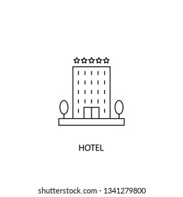 Five star hotel vector icon, outline style, editable stroke