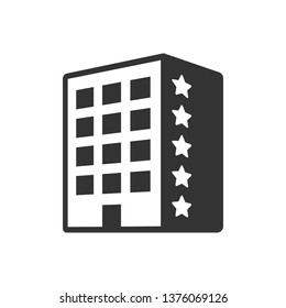 five star hotel vector icon isolated on white background. summer recreation concept. five star hotel flat icon for web and ui design