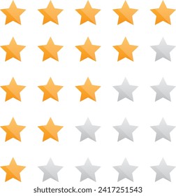 Five star icon collection. Vector illustration